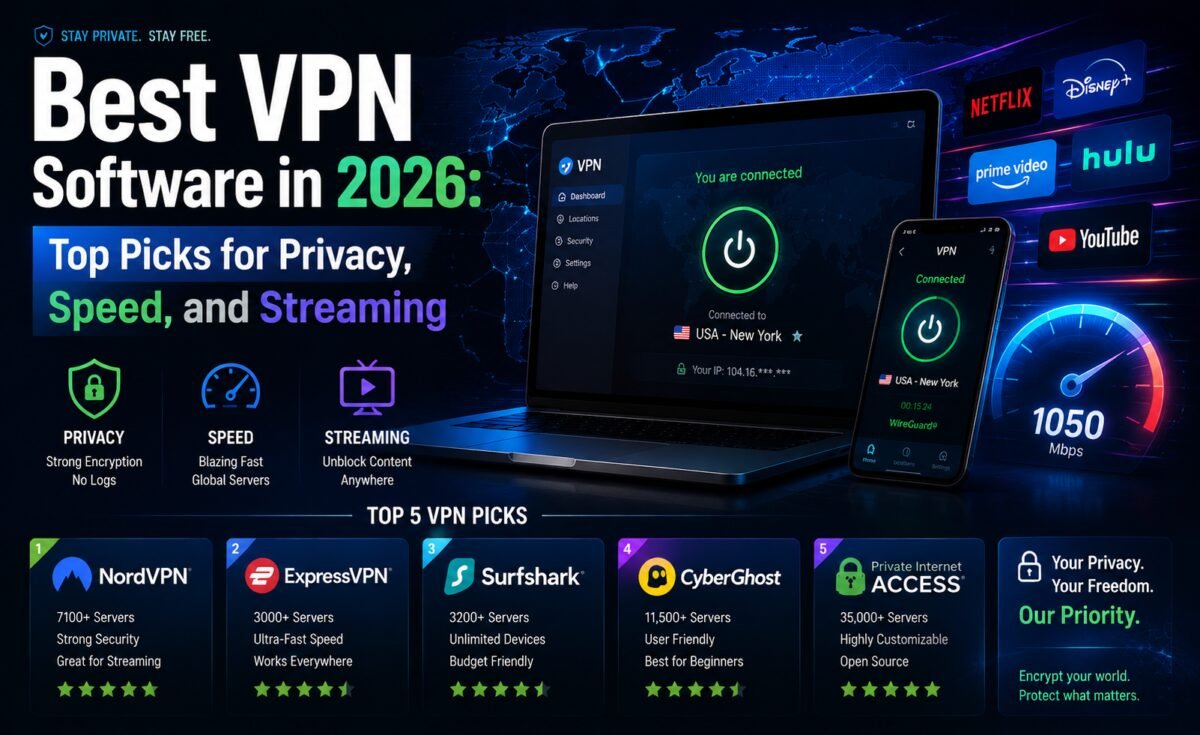 Best VPN Software in 2026: Top Picks for Privacy, Speed, and Streaming
