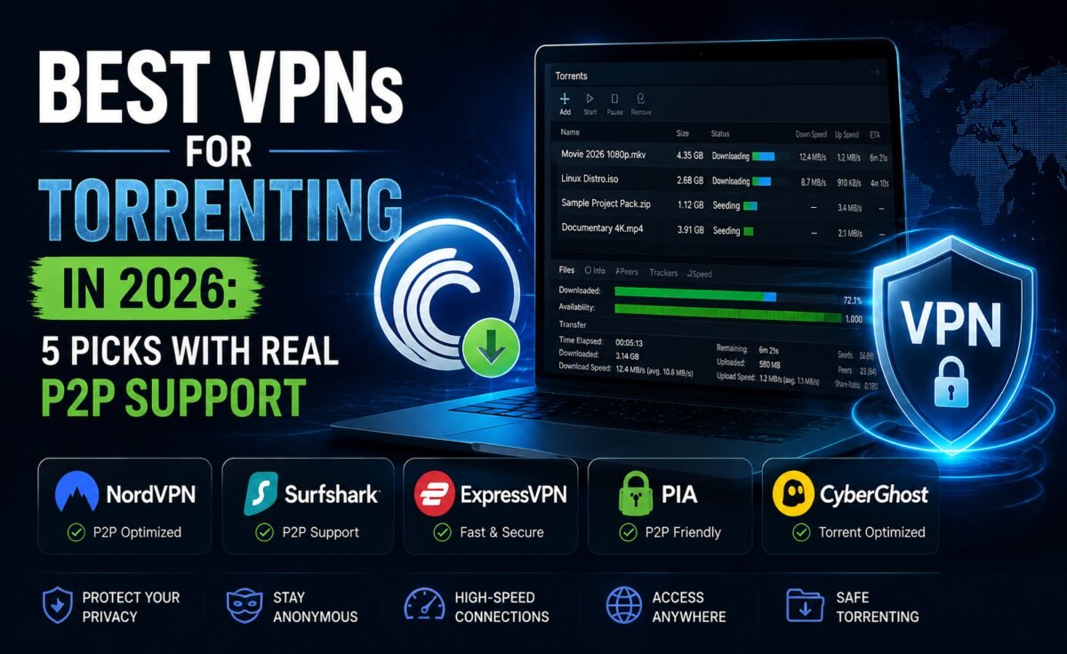 Best VPNs for Torrenting in 2026: 5 Picks With Real P2P Support
