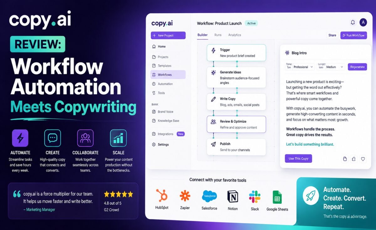 Copy.ai Review: Workflow Automation Meets Copywriting