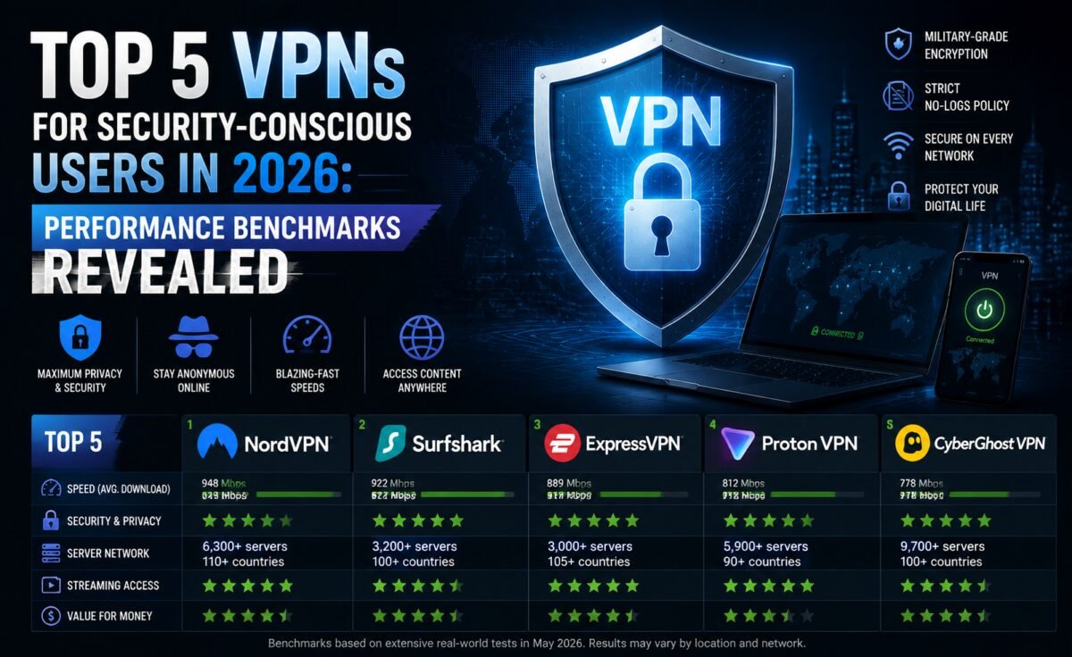 Top 5 VPNs for Security-Conscious Users in 2026: Performance Benchmarks Revealed