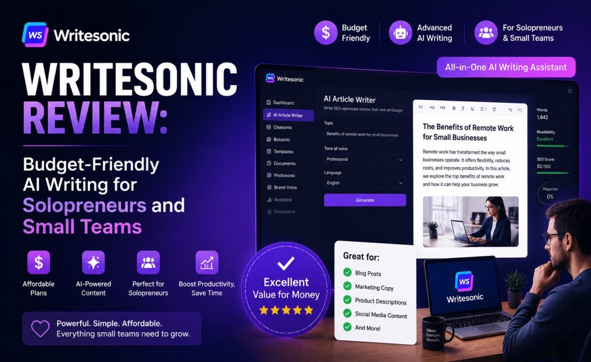 Writesonic Review: Budget-Friendly AI Writing for Solopreneurs and Small Teams